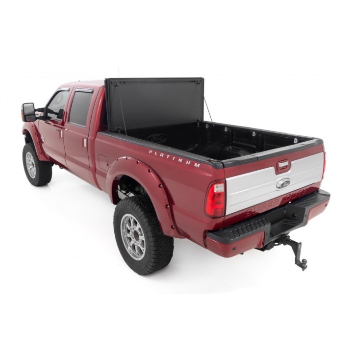 Hard tonneau cover tri-fold flip up for the F250 | Szekla4x4