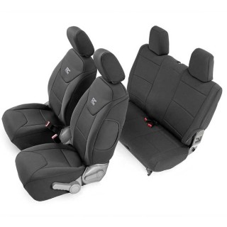 Seat cover set neoprene black Rough Country | Szekla4x4