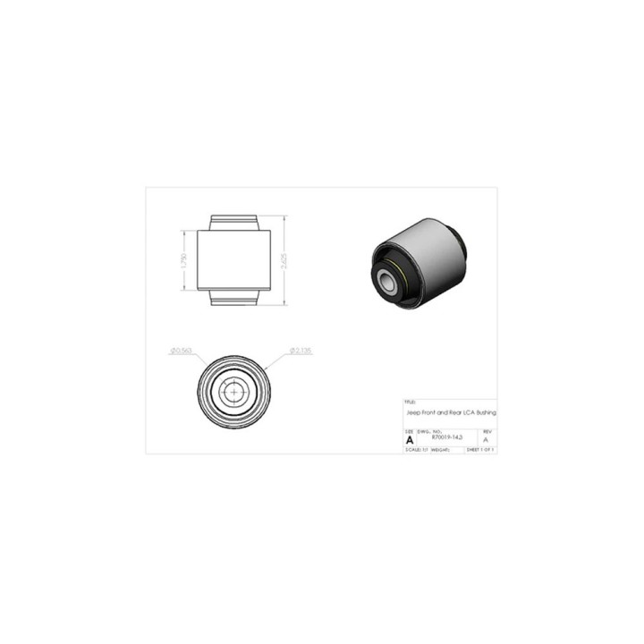 Lower control arm bushing for the Wrangler JK 2 Drzwi
