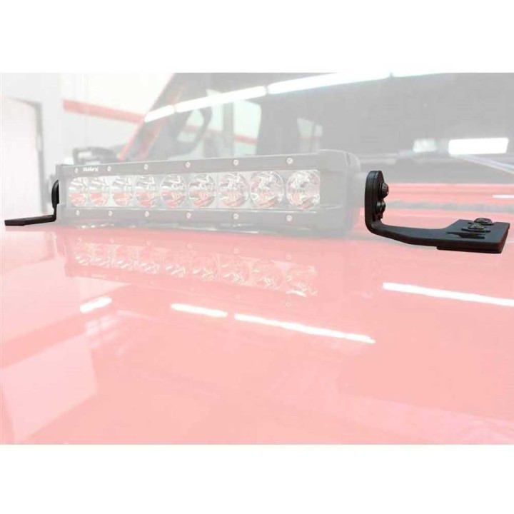 Hood mounting brackets for a double 10" LED light bar Go Rhino