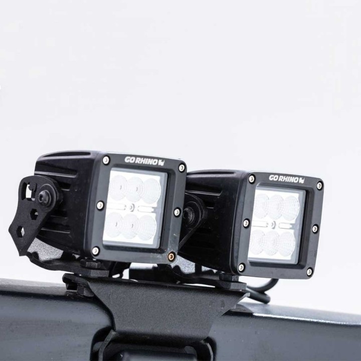 Rear window mounts for two LED Cube 3x3" lights Go Rhino