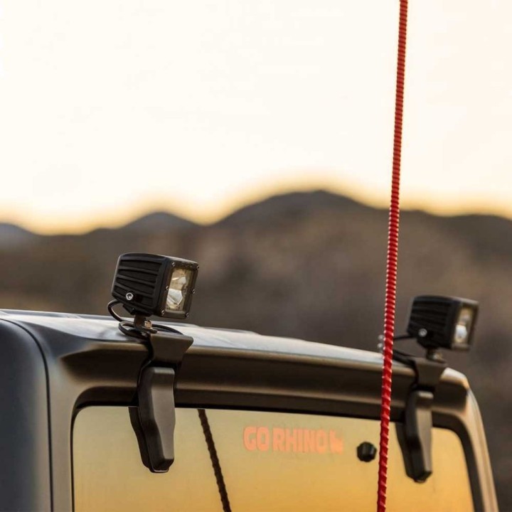 Rear window mounts for two LED Cube 3x3" lights Go Rhino