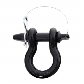 Black D-ring shackle with pin 3/4" Smittybilt