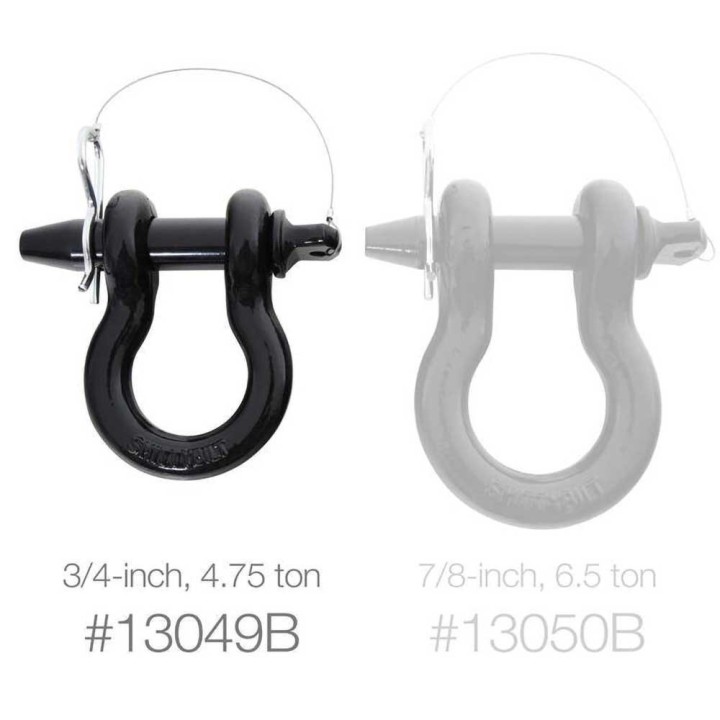 Black D-ring shackle with pin 3/4" Smittybilt - view 4