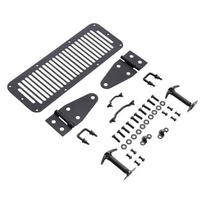 Black steel hood accessory kit Smittybilt | Szekla4x4