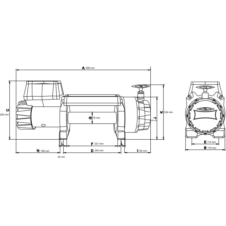 Electric Winch DWH 9000 HD Dragon Winch Highlander - Synthetic Rope