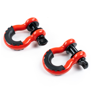 Red D-ring shackle pair 3/4" OFD for the off-road vehicle