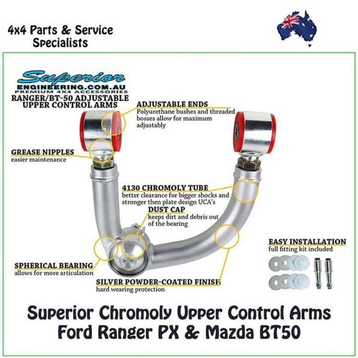 Upper adjustable control arms Superior Engineering Lift 0-6" - view 2
