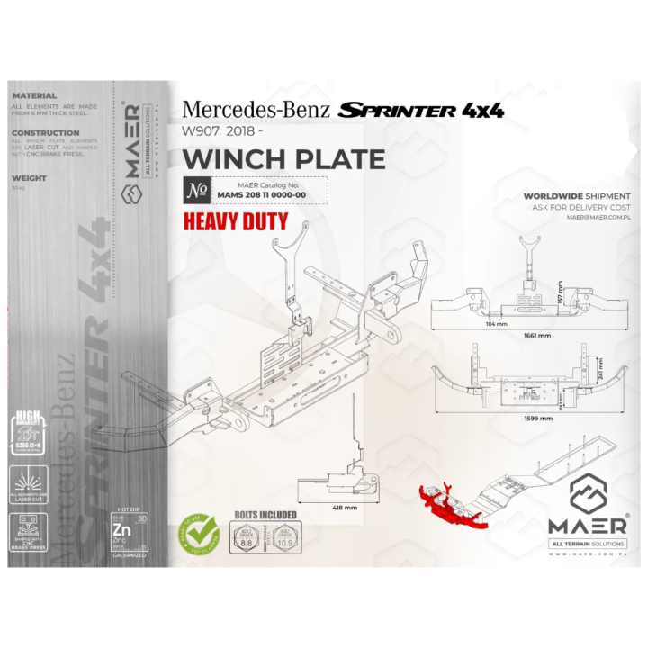 Winch mounting plate Heavy Duty – Szekla4x4, Warsaw