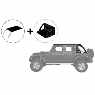 Rear complete frameless cargo-style soft top with wall