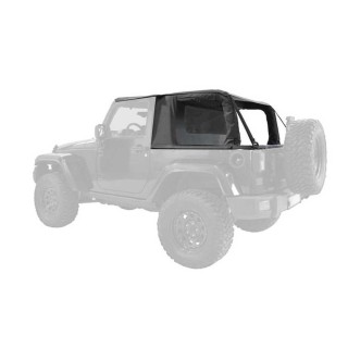Rear complete frameless cargo-style soft top with wall