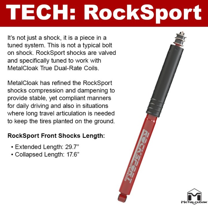 RockSport Long Travel Shocks MetalCloak 1080 | Szekla4x4