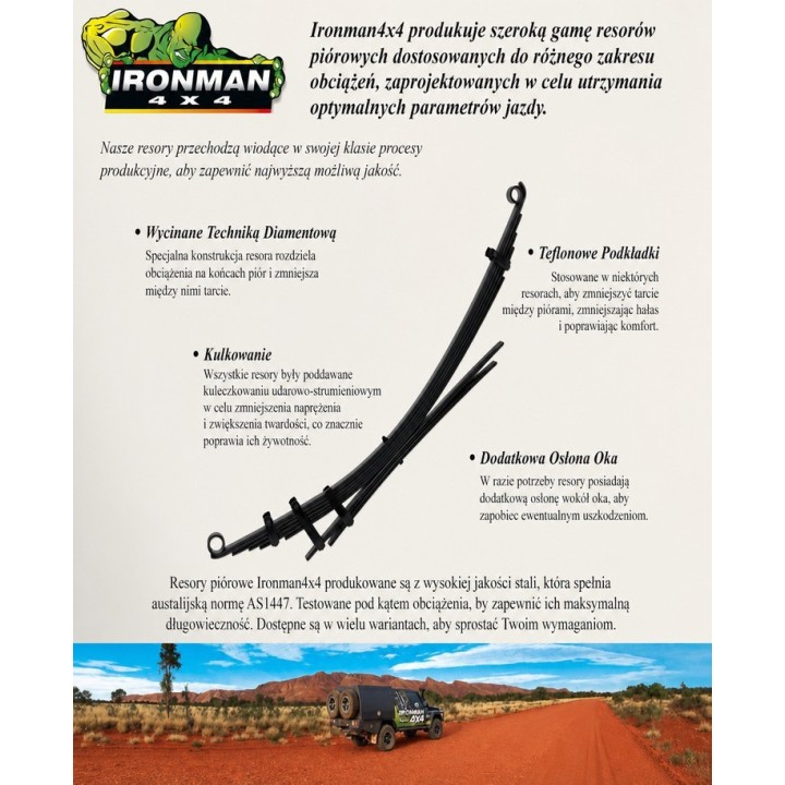 Heavy duty rear leaf spring +2'' Ironman 4x4 — Toyota Hilux/Vigo drive tylna (TOY068B) - view 2