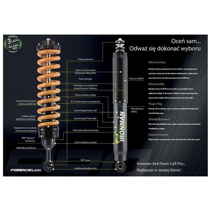 Front shock absorber Ironman 4x4 Foam Cell Pro, 2" lift — Toyota Land Cruiser (45683FE) - view 4