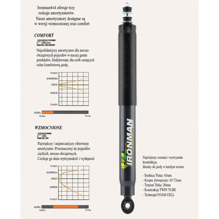 Front shock absorber Ironman 4x4 Foam Cell Pro, 2" lift — Toyota Land Cruiser (45683FE) - view 5