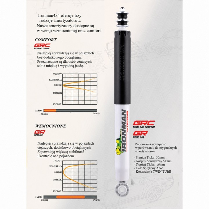 Front shock absorber Ironman 4x4 Foam Cell, 2" lift — Fiat Fullback, Mitsubishi Pajero Sport 2 (24715FE) - view 6