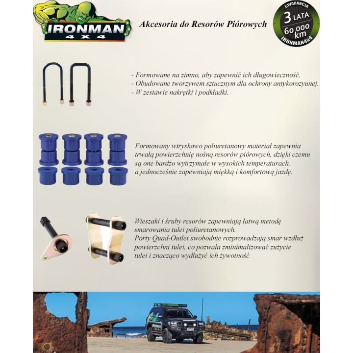 Polyurethane leaf spring bushing set Ironman 4x4 719UK