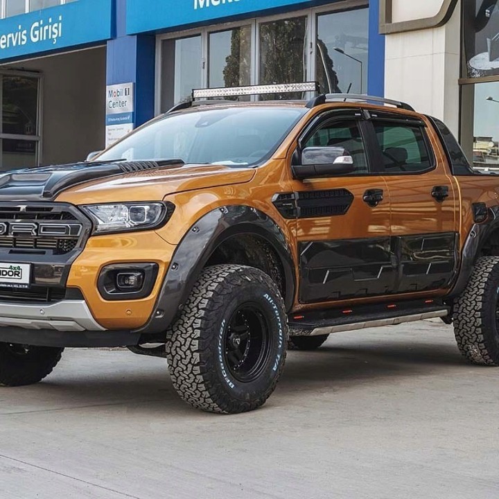 JUMBO Door Cladding Ford Ranger 2012-2022 — Oversized, ABS, Matt Black