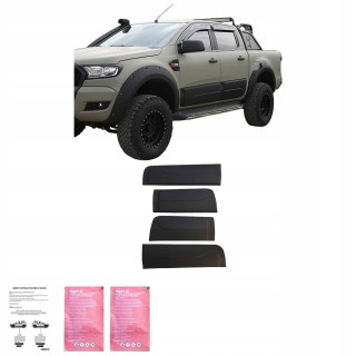 Door Cladding Set Ford Ranger 2012-2022 — ABS, Matt Black - view 2