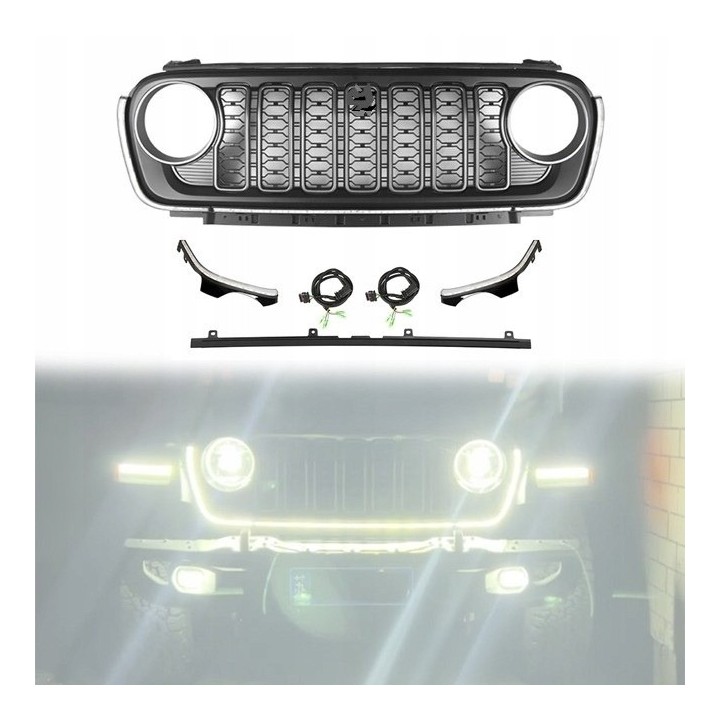 Grill z oświetleniem LED Jeep Wrangler JL/JLU i Gladiator JT — z kamerą