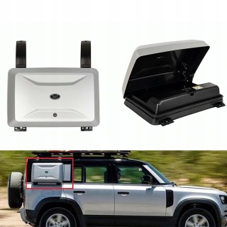 Side Storage Box — window-height case Land Rover Defender, satin matt silver