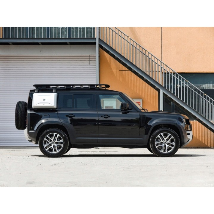 Side Storage Box — window-height case Land Rover Defender, satin matt silver - view 3