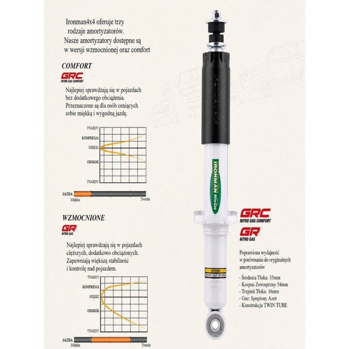 Front shock absorber Ironman 4x4 Nitro Gas 2" lift 12716GR