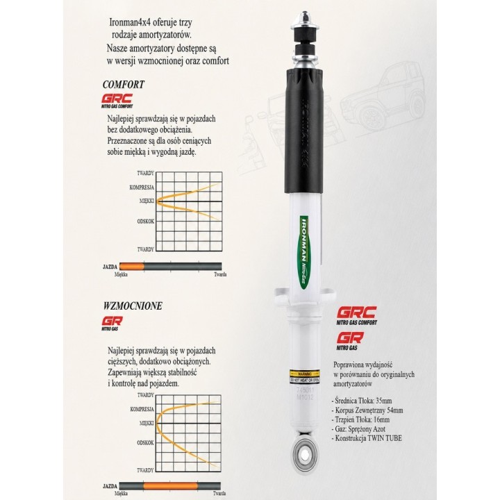 Front shock absorber Ironman 4x4 Nitro Gas 2" lift 12710GR