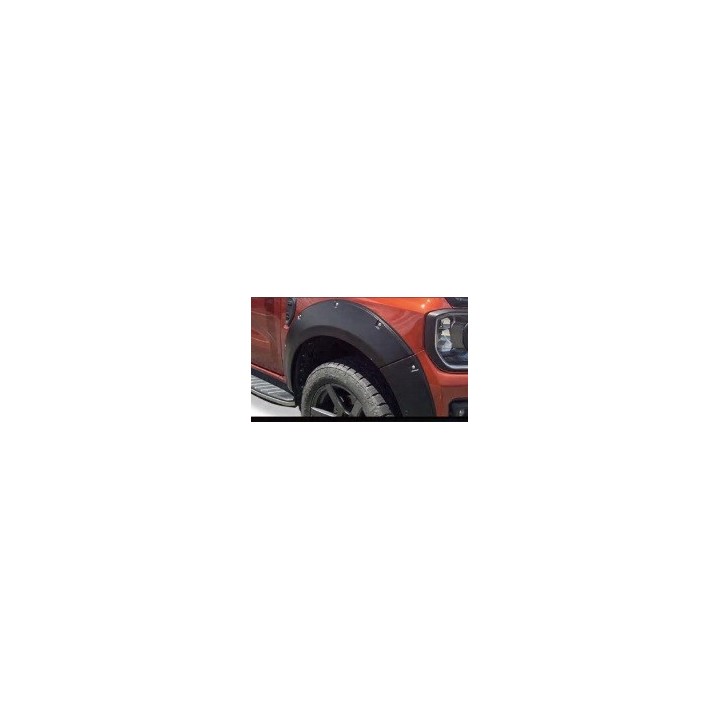 Fender Flares Ford Ranger T9 2022+ — +6-7 cm, Black, Bolt-Look, PDC Version