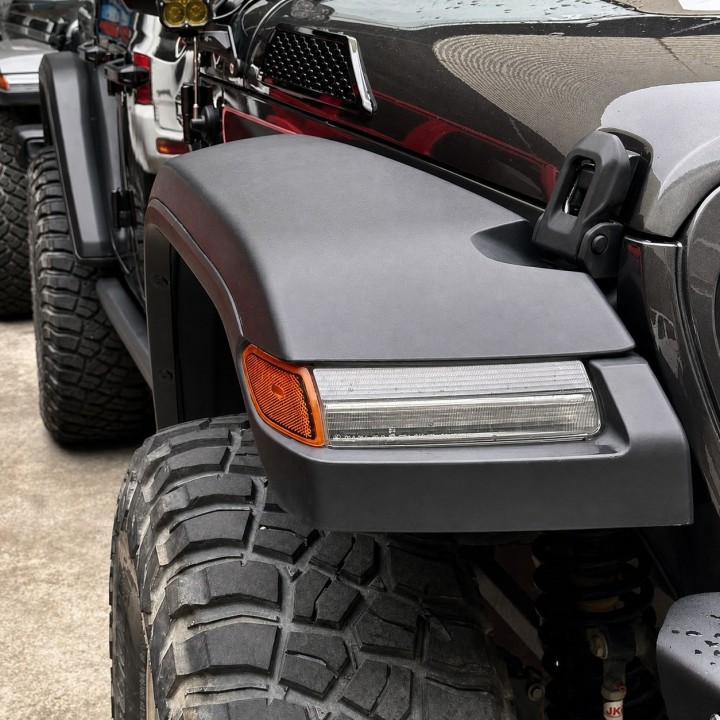High Fender Flares Jeep Wrangler JL 2018+ — Set Ready for Painting - view 3