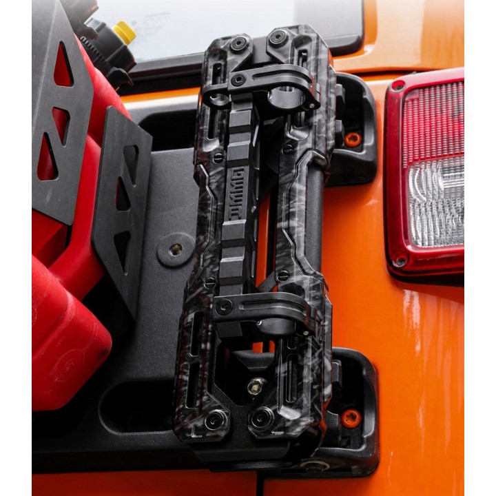 Antenna and Flag Mount for Spare Wheel Carrier Jeep Wrangler JK / JL — Aluminium, Black