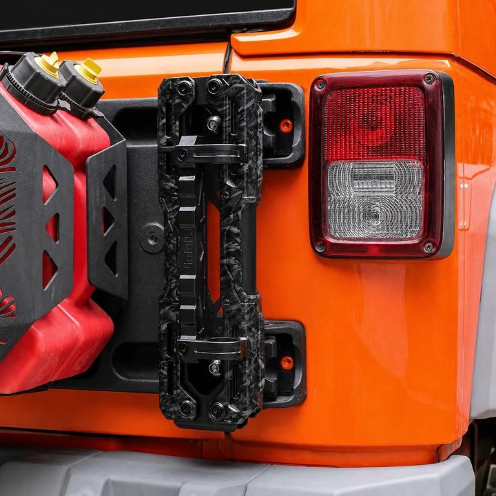 Antenna and Flag Mount for Spare Wheel Carrier Jeep Wrangler JK / JL — Aluminium, Black - view 2