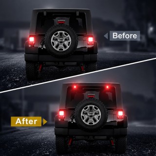 Lampy LED na zawiasy tylnej szyby Jeep Wrangler JL / JLU 2018+ — komplet 2 szt. - ujęcie 2