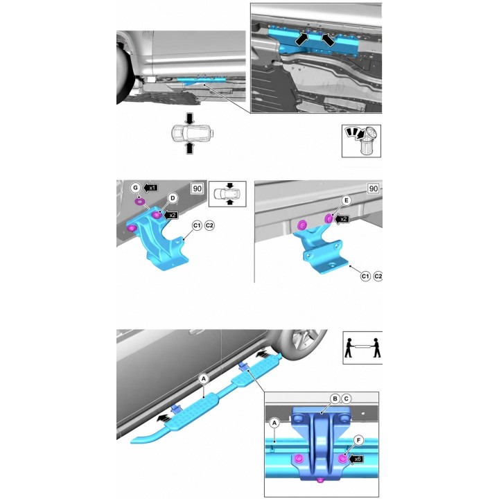 TopFire Aluminium Side Steps Land Rover Defender 110 — Set - view 3