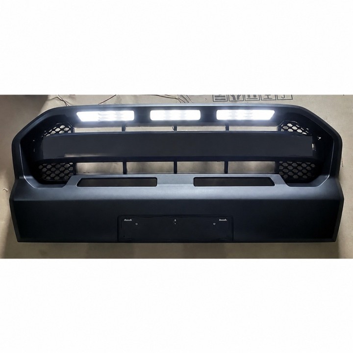 Grille with LEDs Ford Ranger T8 2019+ — TopFire, ABS, Matte Black
