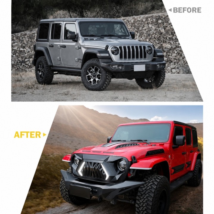 Grille Jeep Wrangler JL / Gladiator JT 2018-2025 LED