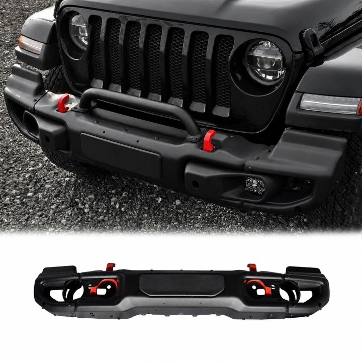 Aluminium Front Bumper with Bull Bar Jeep Wrangler JL 2018+ / Gladiator JT 2020+ — PDC version - view 2