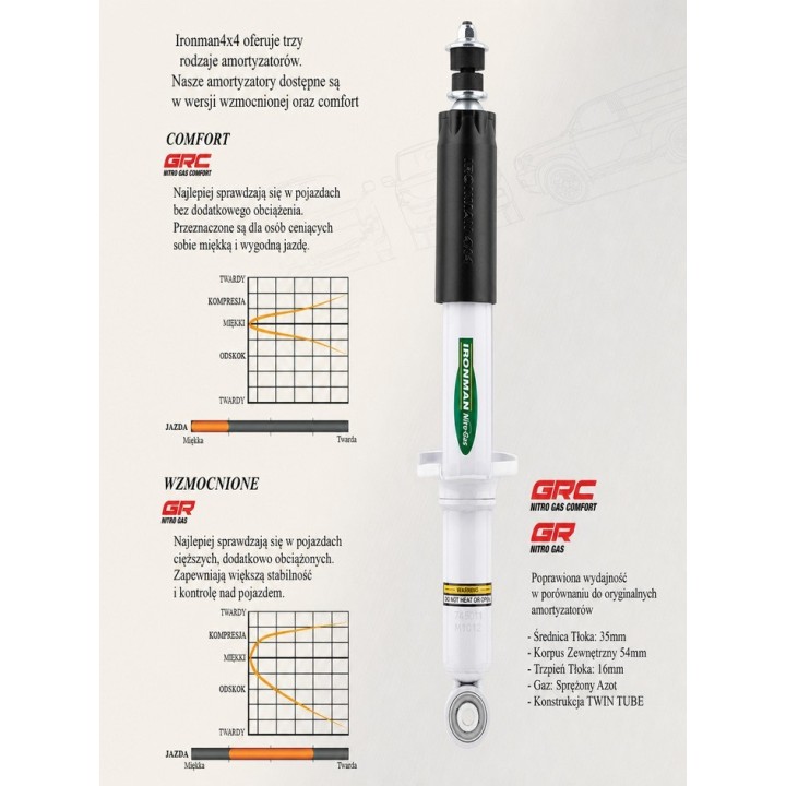 Front shock absorber Ironman 4x4 Nitro Gas 2" lift 12727GR