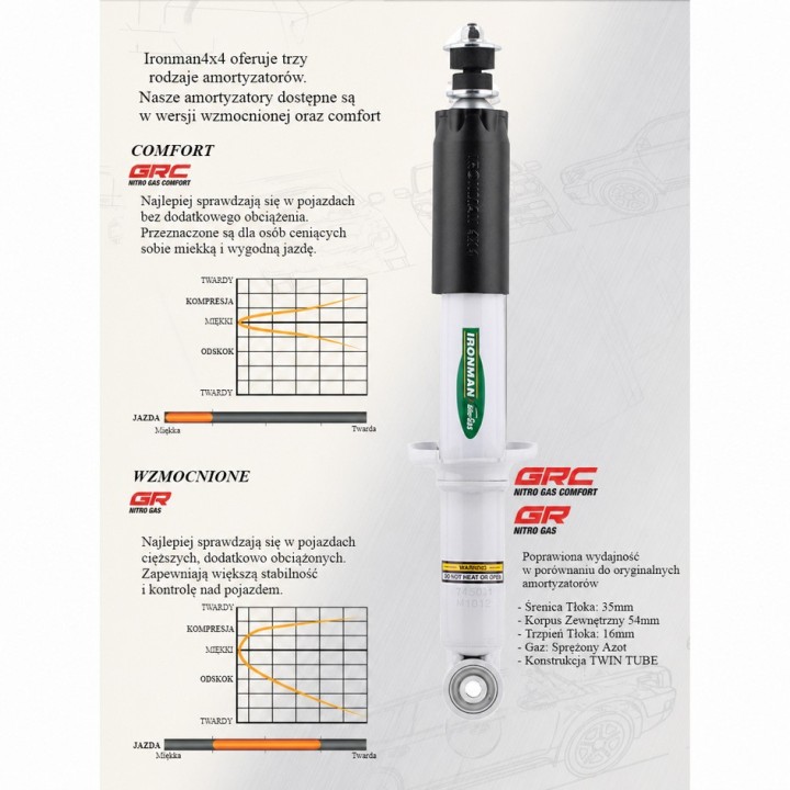 Front shock absorber Ironman 4x4 Nitro Gas 2" lift 12845GR
