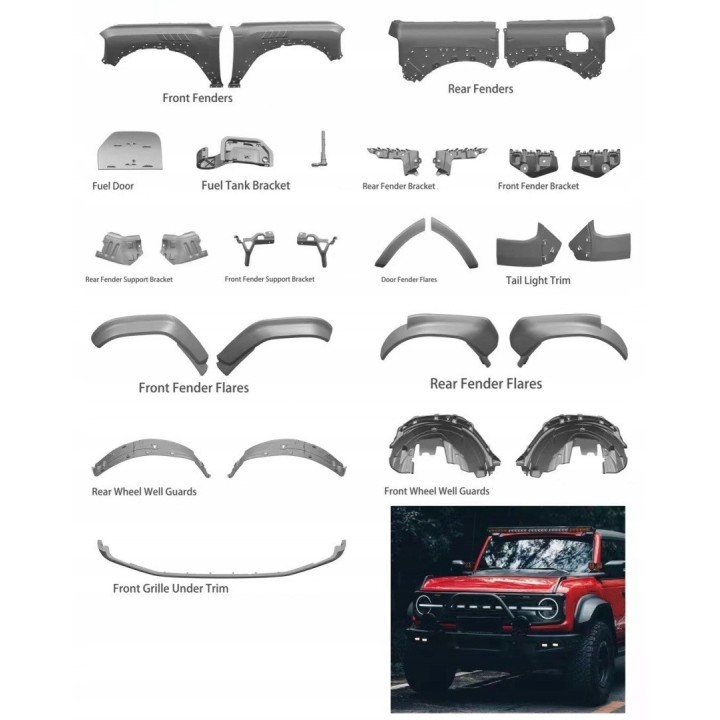 Body Kit Ford Bronco 2021+ — Raptor Style