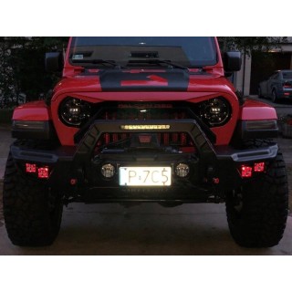 SB Style Steel Front Bumper Jeep Wrangler JK 2007-2018, JL 2018+ and Gladiator JT 2020+, No PDC - view 2