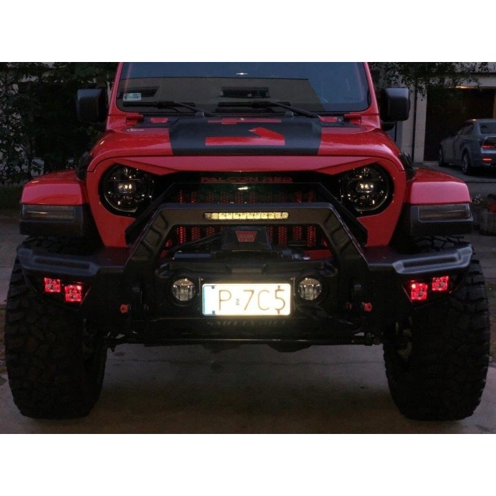 SB Style Steel Front Bumper Jeep Wrangler JK 2007-2018, JL 2018+ and Gladiator JT 2020+, No PDC - view 2
