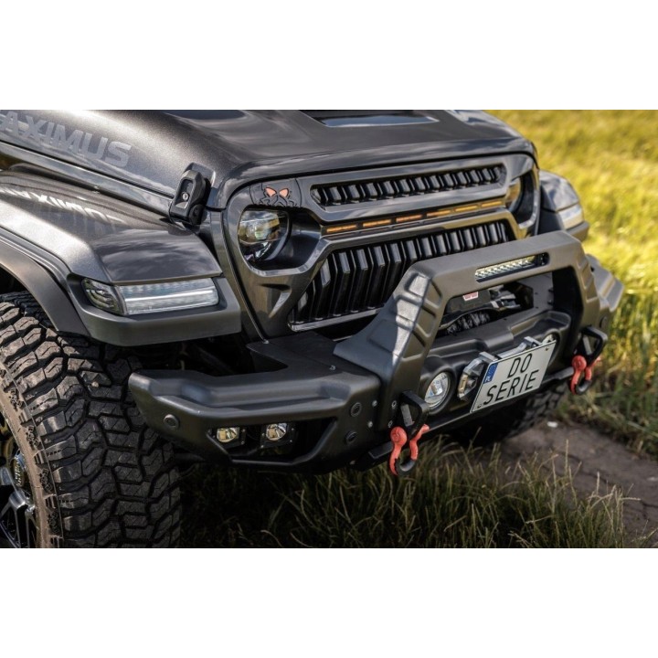 SB Style Steel Front Bumper Jeep Wrangler JK 2007-2018, JL 2018+ and Gladiator JT 2020+, No PDC - view 3