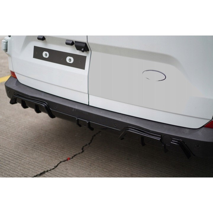 Rear Bumper Diffuser TopFire Ford Transit Custom 2022+ — Gloss Black