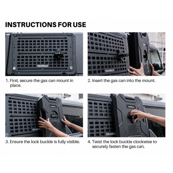 Jerry Can Mount for MOLLE Panels – Jeep Wrangler JLU, Gladiator, Ford Bronco
