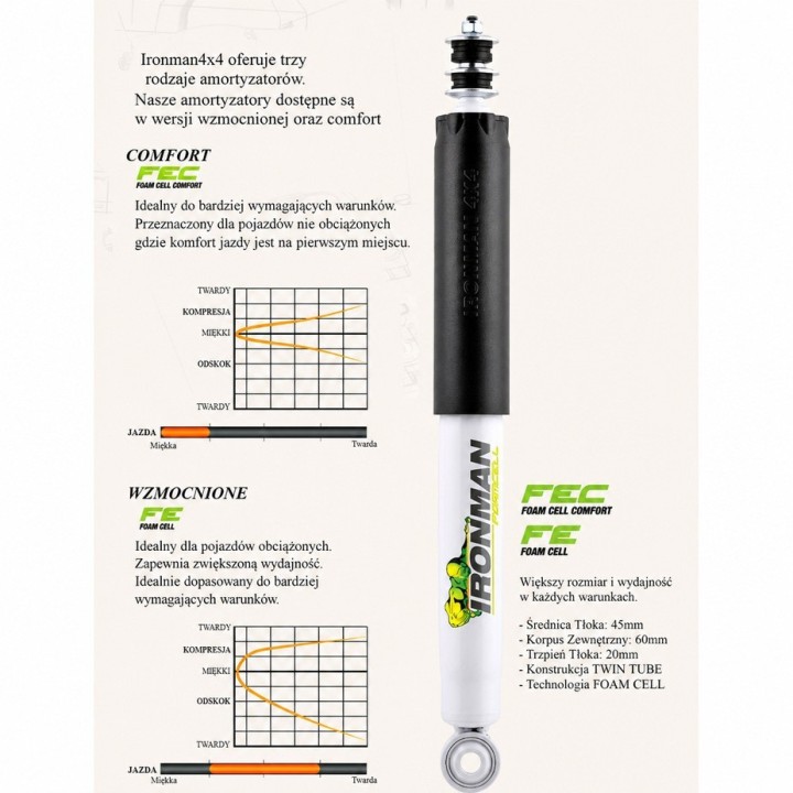 Rear shock absorber Ironman 4x4 Foam Cell 2" lift 24636FE