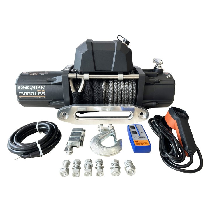 Escape 13000ES Winch 13000 lbs [5897 kg] with Grey Synthetic Rope