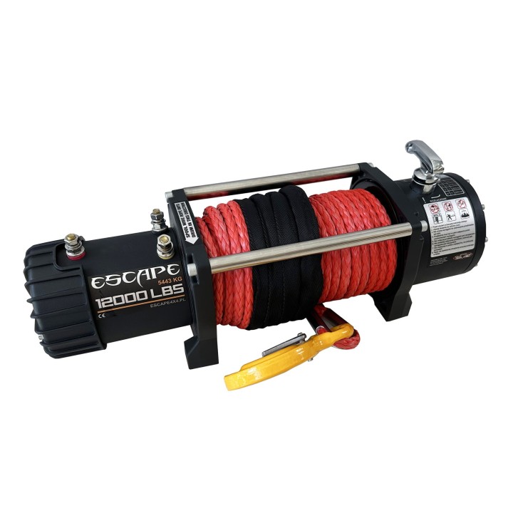 Escape 12000ES Winch 12000 lbs [5443 kg] with Red Synthetic Rope - view 2