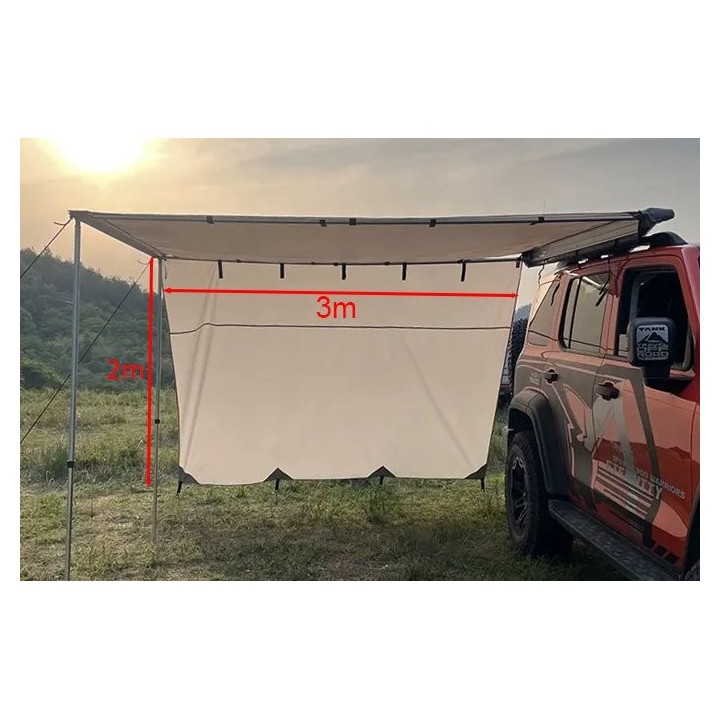 Side Wall for Escape Rectangular Awning 3 m – Sand - view 4