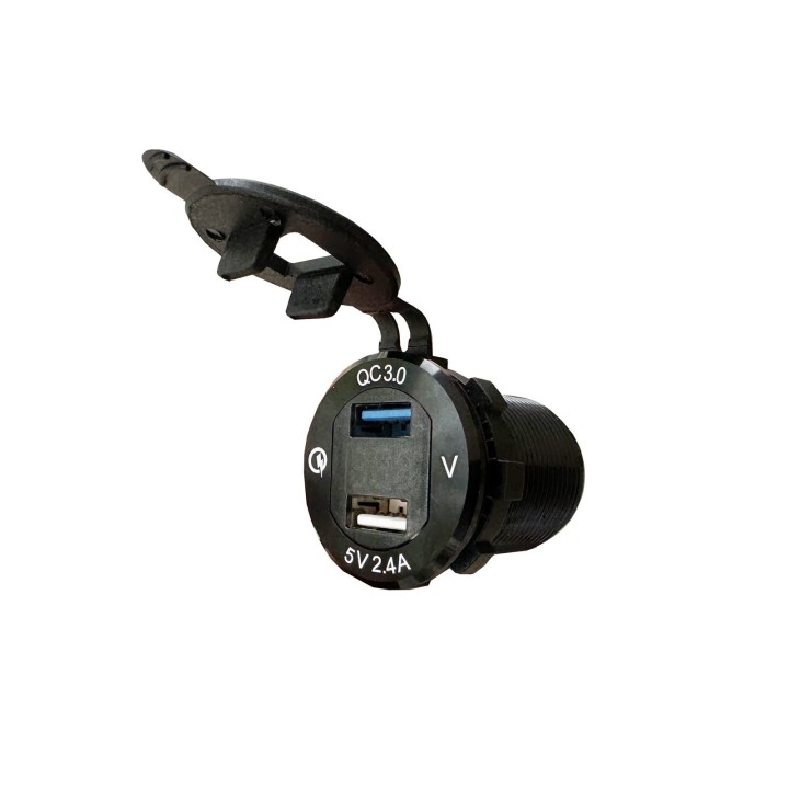 Dual USB Charger 5V Quick Charge 3.0 and 2.4A with Voltmeter